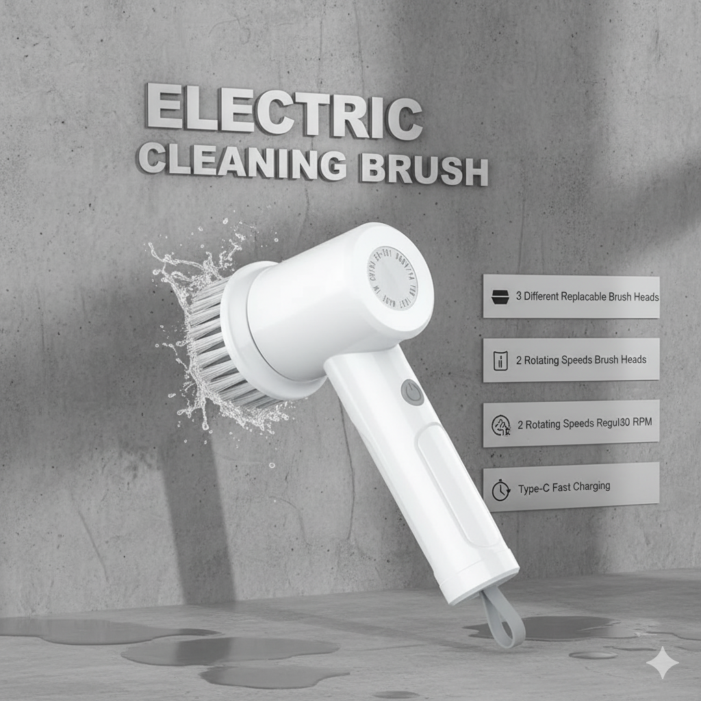 Electric Rotary Cleaning Brush – Multi-Purpose Power Scrubber